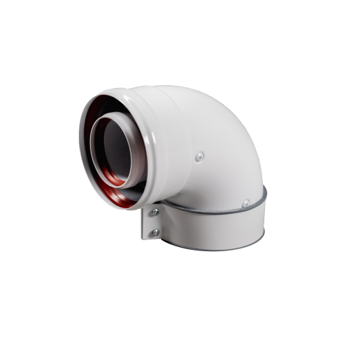 Начальный коаксиальный отвод 90° для всех котлов BAXI кроме ECO Classic / ECO Nova до 24 кВт, диам. 60/100 мм, MT71410142 MT71410142